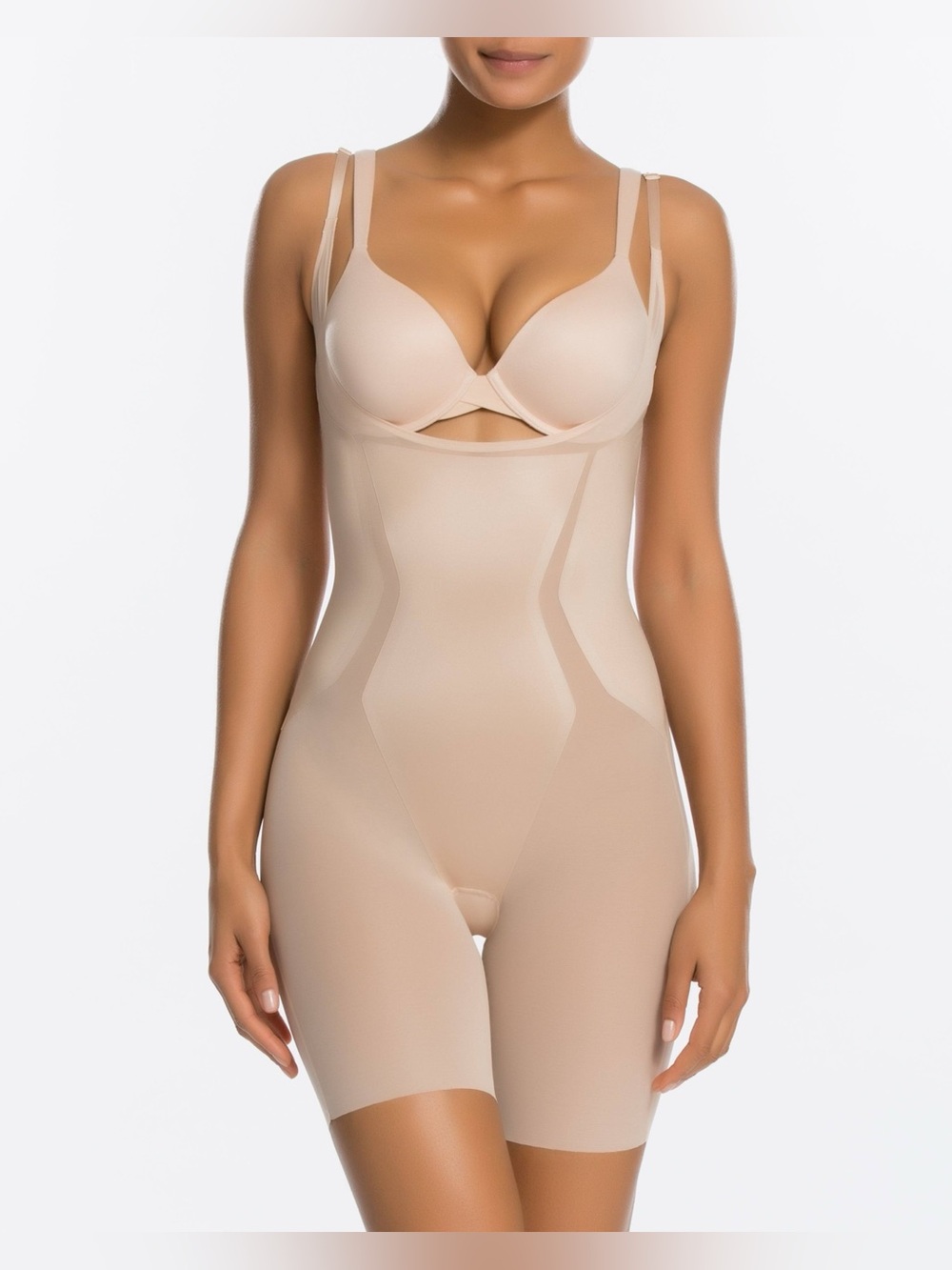 SPANX Haute Contour Open-Bust Mid-Thigh Bodysuit - Picture 6 of 7